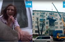 بالفيديو: شاب روسي يستعيد حبيبته بشاحنة طائرة