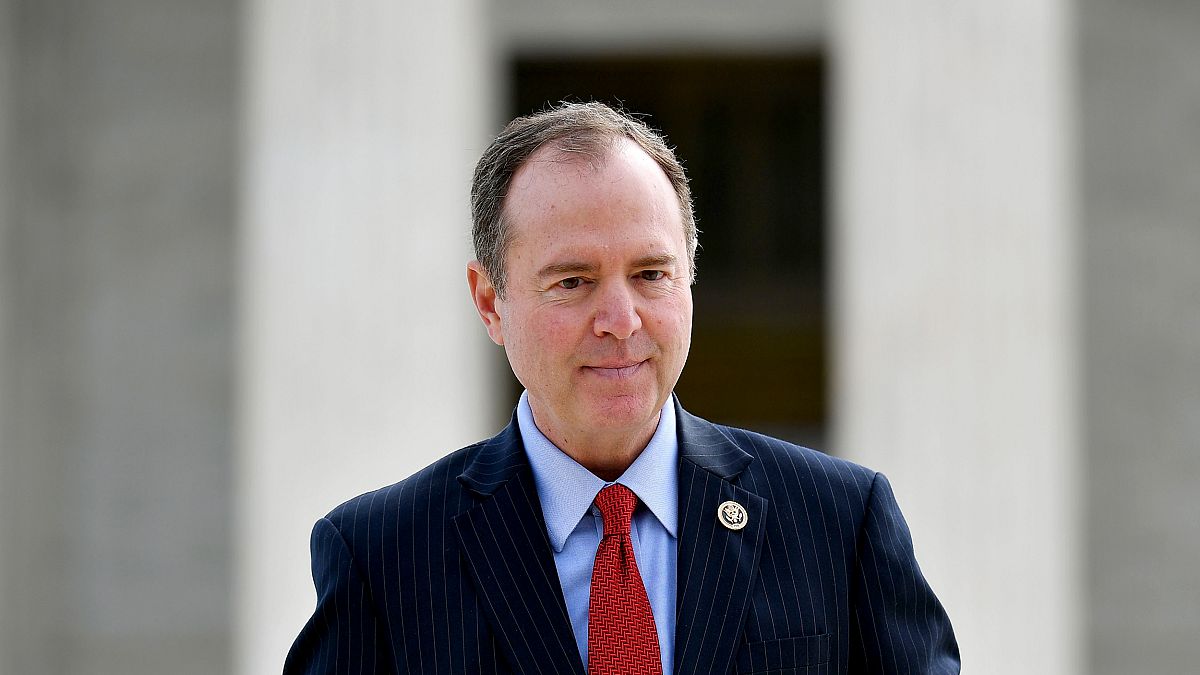 Image: House Intelligence Committee Chair Adam Schiff, D-Calif., outside of