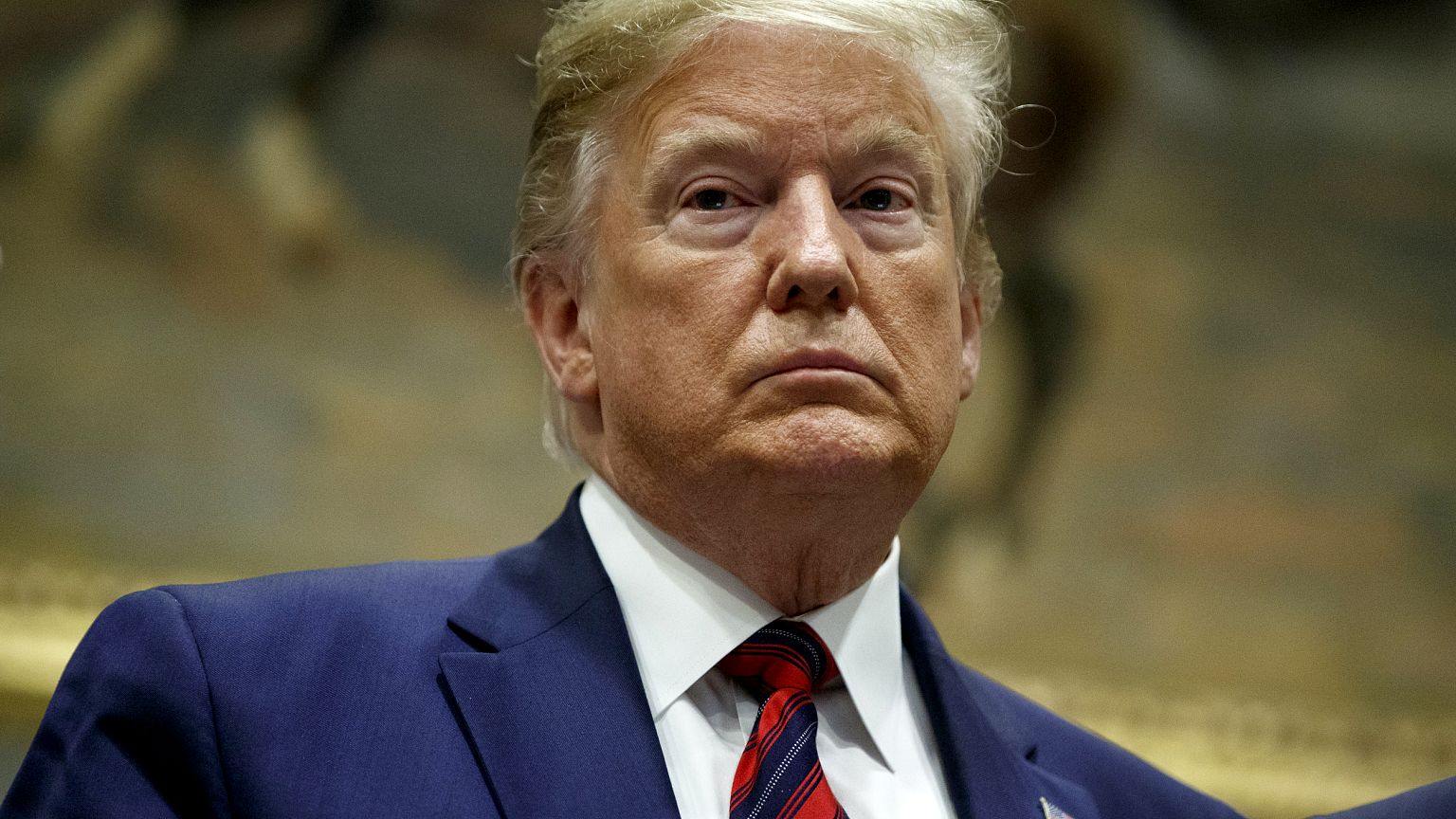 Image: President Donald Trump attends a meeting in the White House on May 9
