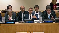 Macron se pose en défenseur du climat à l'ONU