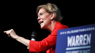 Image: Sen. Elizabeth Warren, D-Mass., speaks during a campaign stop in Cin