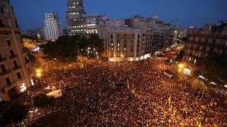 Protestas en Barcelona tras el golpe policial al referéndum