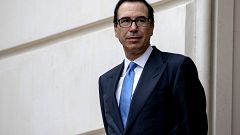 Image: Treasury Secretary Steve Mnuchin waits outside the Office of the U.S