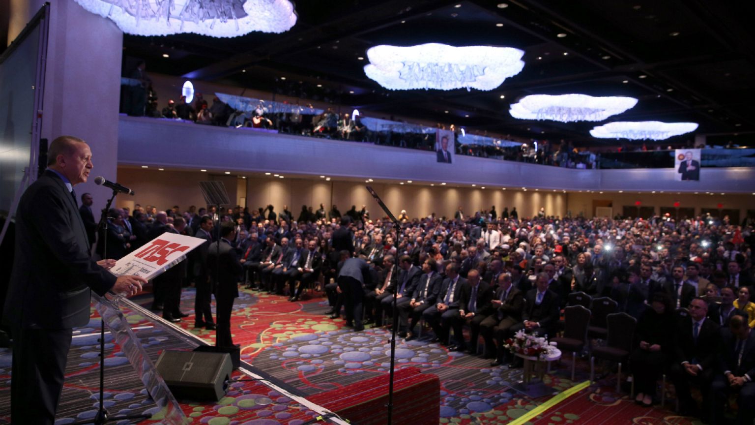 Erdoğan'ın New York konuşmasında olay çıktı