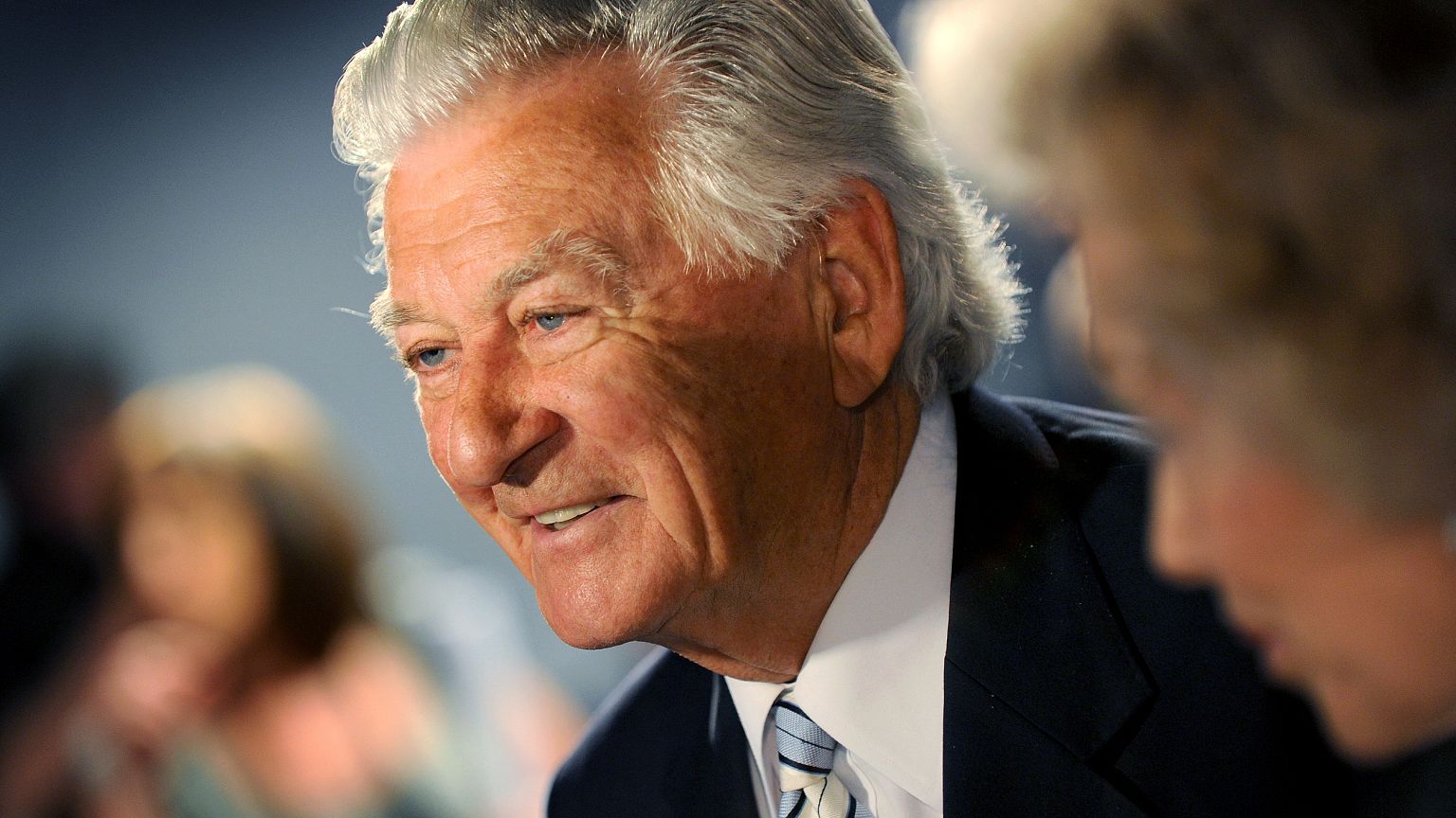 Image: Former Australian prime minister Bob Hawke in Brisbane on Aug. 16, 2