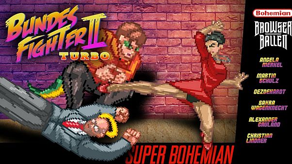 German election rivals battle it out in Street Fighter parody German election rivals battle it out in Street Fighter parody