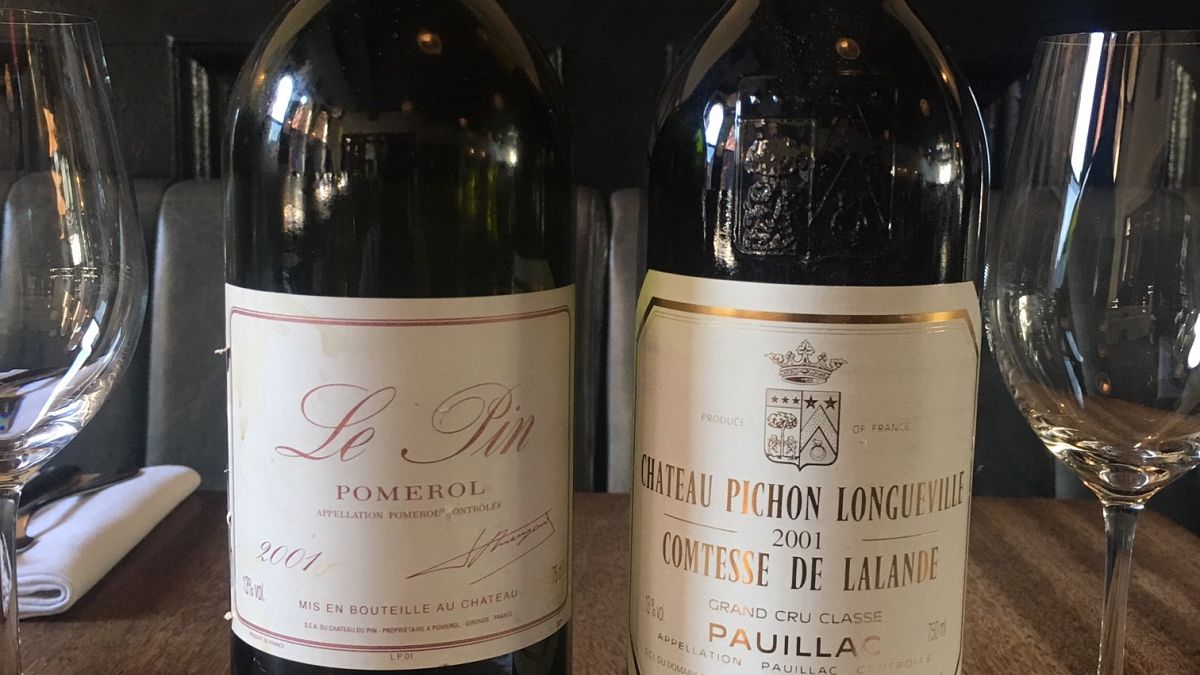 Image: The bottle of Ch?teau Le Pin accidentally served, left, and the inte