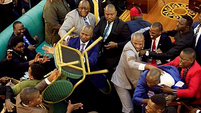 Chaotic scenes in Ugandan parliament as MPs debate age limit motion