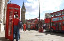 Image: A ref phone box in London's Parliament Square in 2004