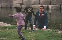 Groom saves boy from drowning during wedding photoshoot