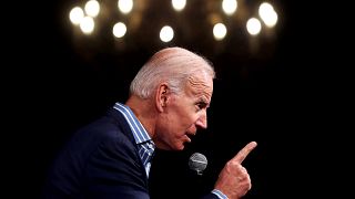 Image: Former Vice President Joe Biden speaks at a campaign stop in Des Moi