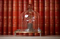 A replica of the International Prototype Kilogram is pictured at the Intern