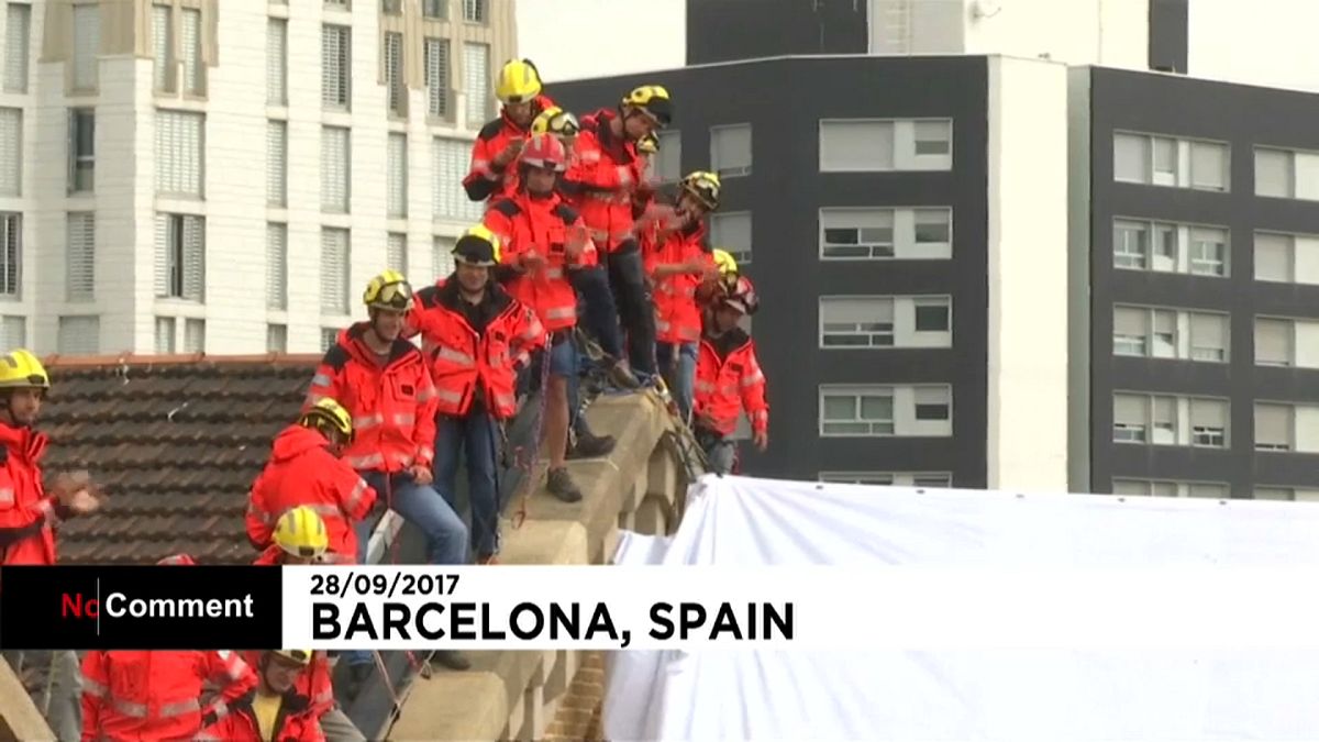 Katalanische Feuerwehrleute für die Unabhängigkeit