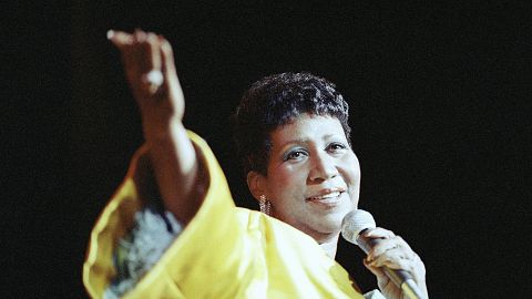 Image: Aretha Franklin performs at New York's Radio City Music Hall