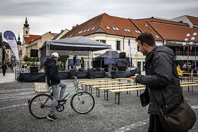This recent event promoting the European Parliament elections drew almost no one in Trnava, Slovakia.