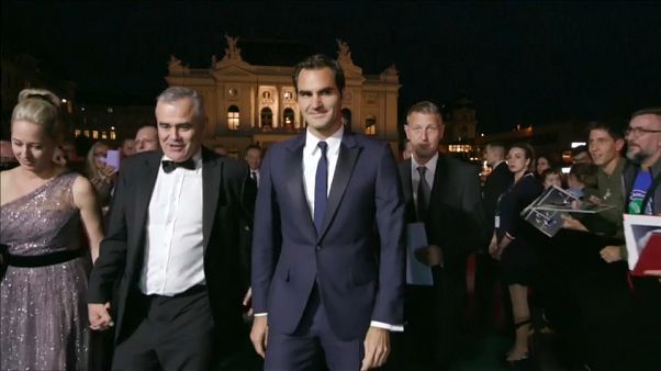 Federer assiste ao filme "Borg vs McEnroe" Federer assiste ao filme "Borg vs McEnroe"