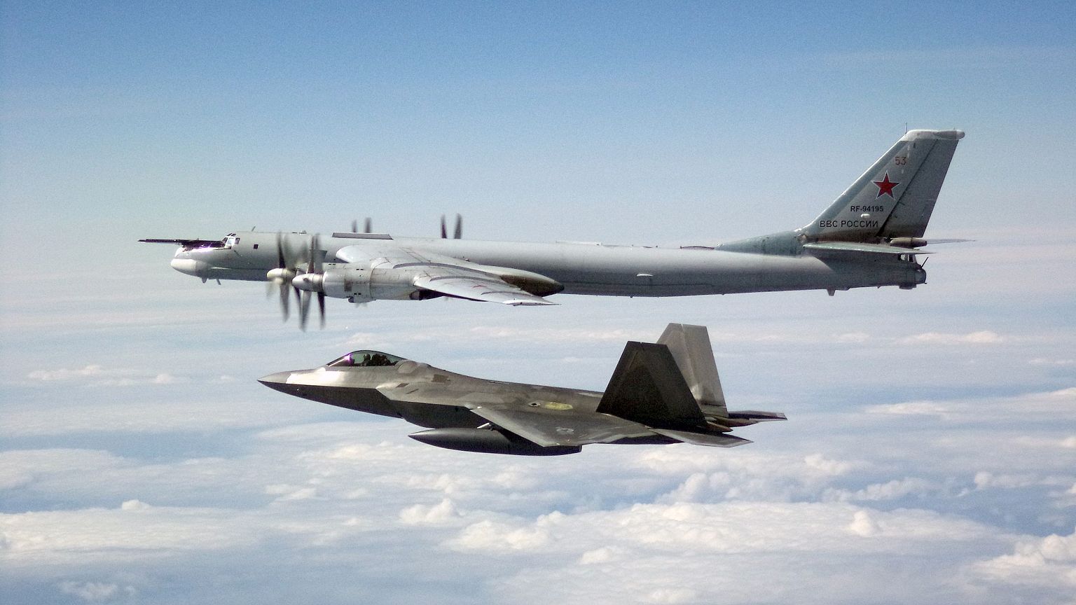 Two pairs of F-22 fighter jets from NORAD positively identified and interce