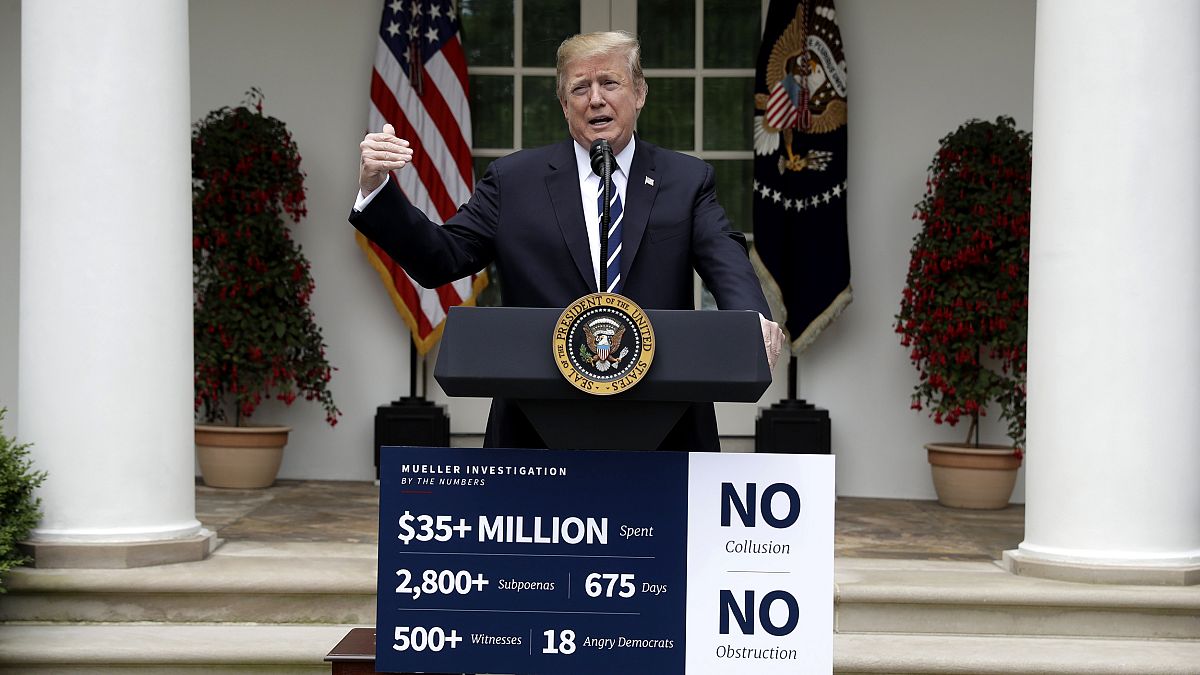 Image: President Donald Trump speaks in the Rose Garden on May 22, 2019.