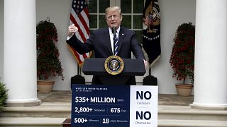 Image: President Donald Trump speaks in the Rose Garden on May 22, 2019.