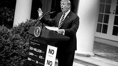 Image: President Donald Trump speaks in the Rose Garden on May 22, 2019.