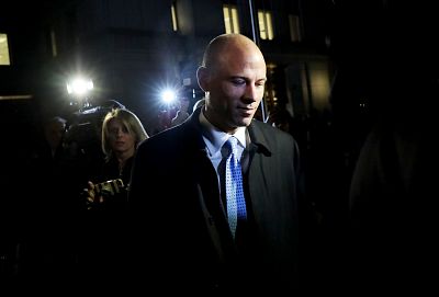 Michael Avenatti exits court after his arrest for allegedly trying to extort Nike in New York on March 25, 2019.
