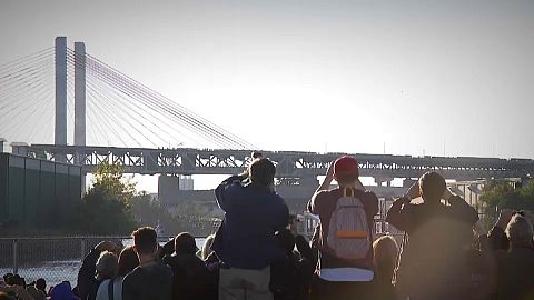 New York's old Kosciuszko Bridge blown to pieces in controlled demolition