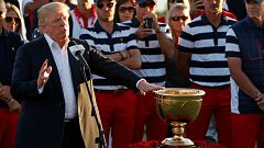 Trump dedicates a golf trophy to hurricane victims
