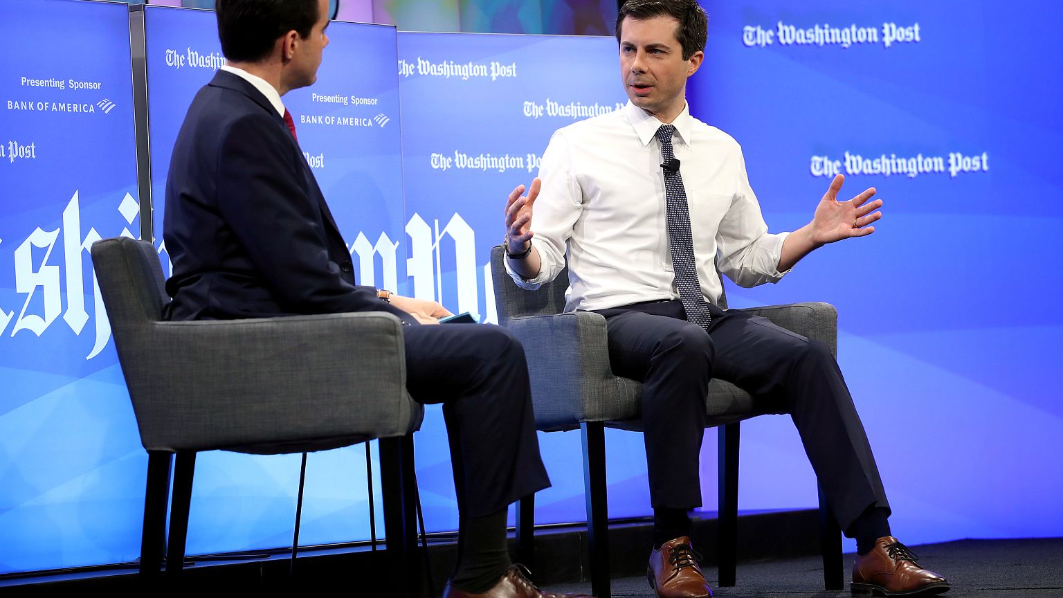 Image: Democratic Presidential Candidate Pete Buttigieg Interviewed At The 