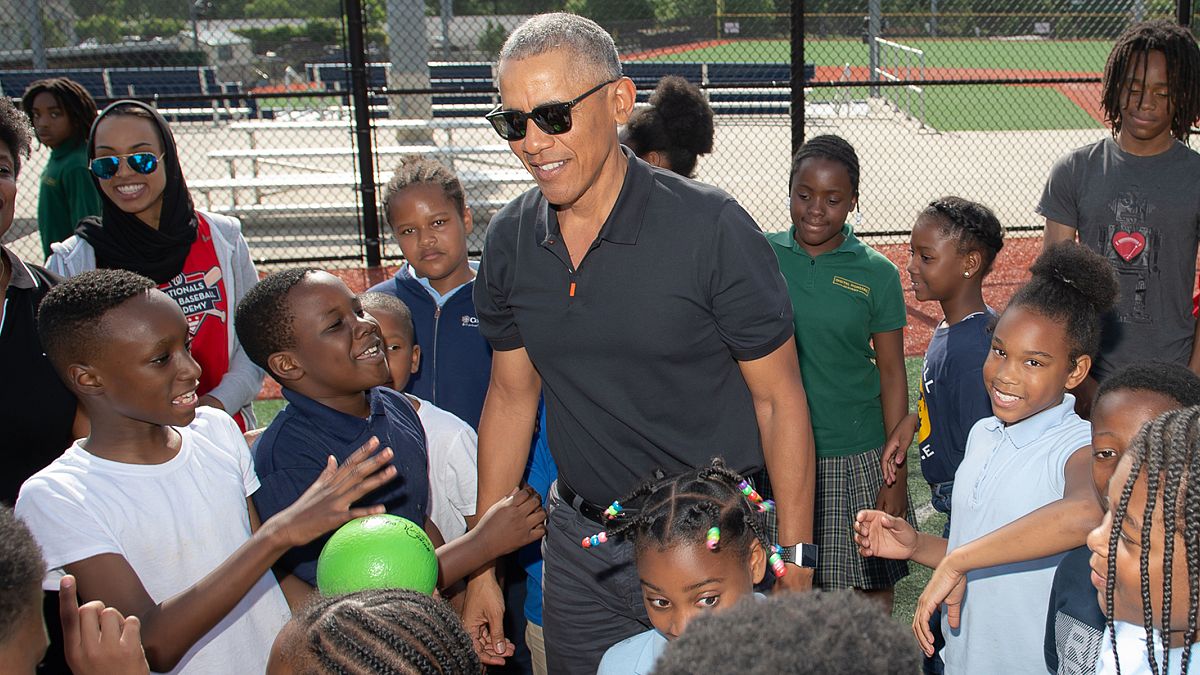 Former President Obama met with students during his visit to the Washington