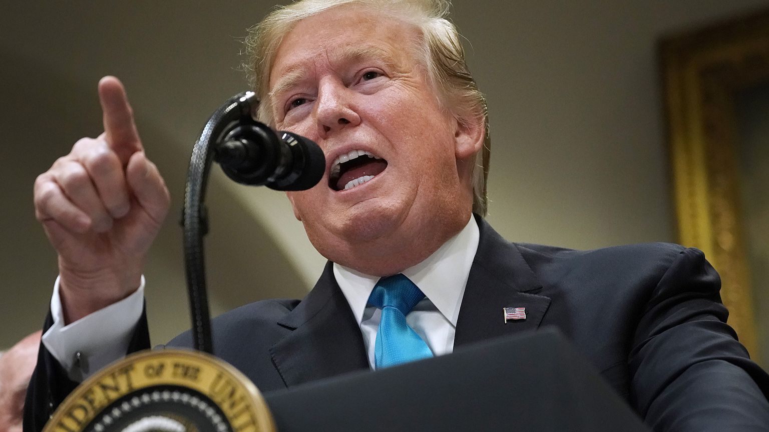 Image: President Donald Trump Delivers Remarks At The White House In Suppor