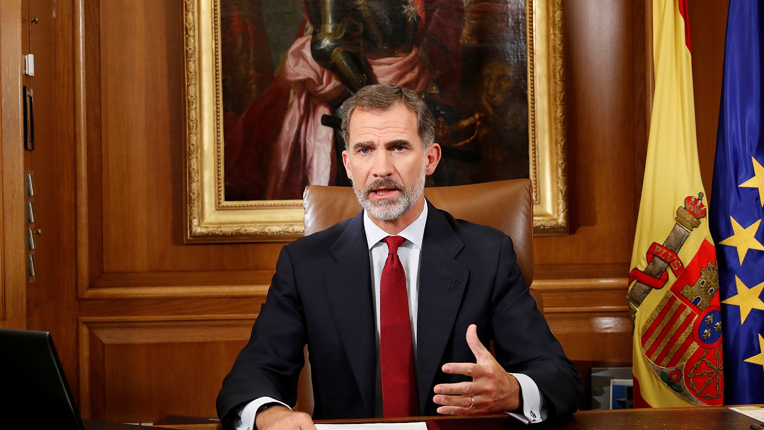 King Felipe accuses Catalan leaders of division