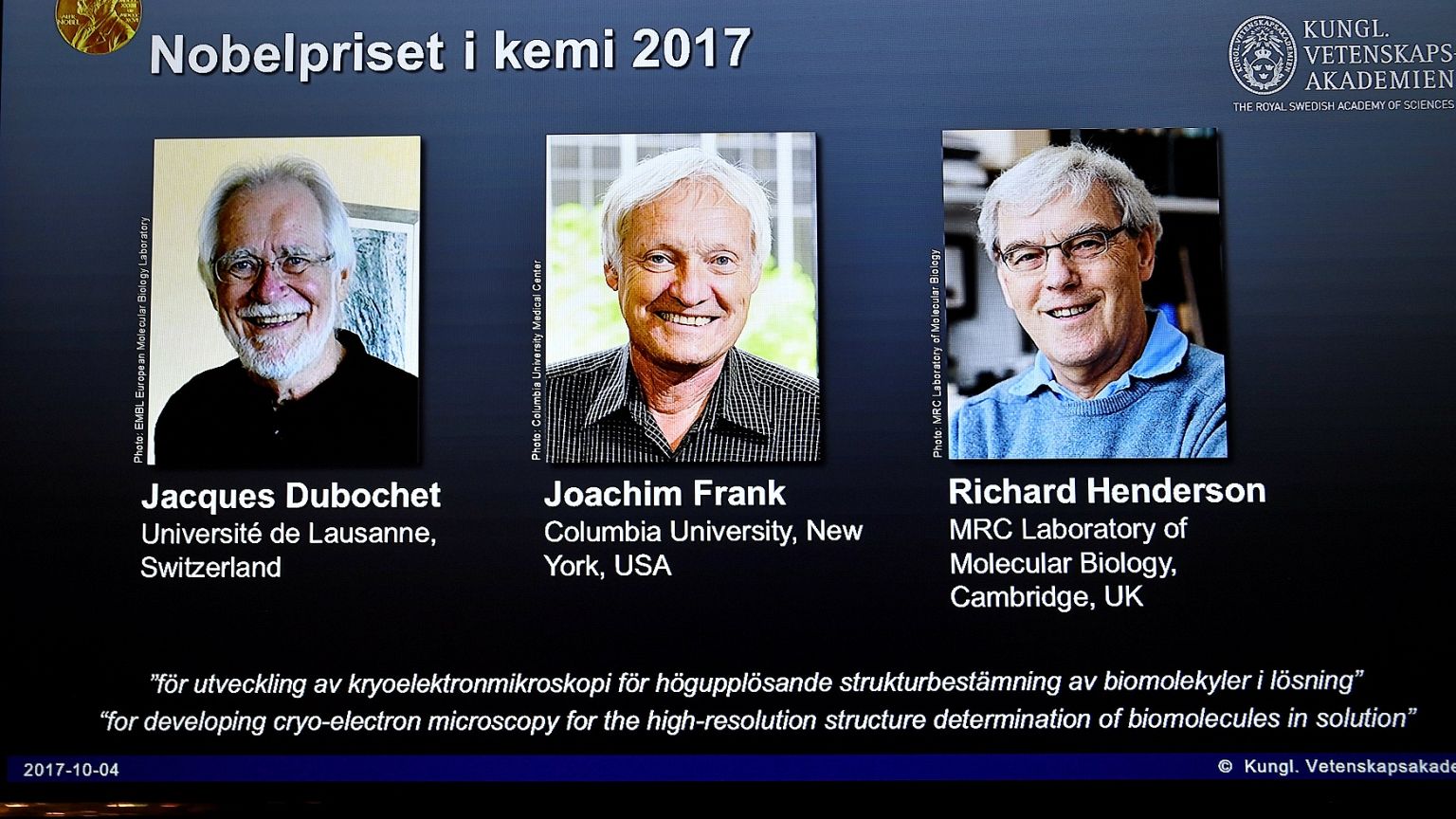 Nobel Kimya Ödülü'nün sahipleri belli oldu