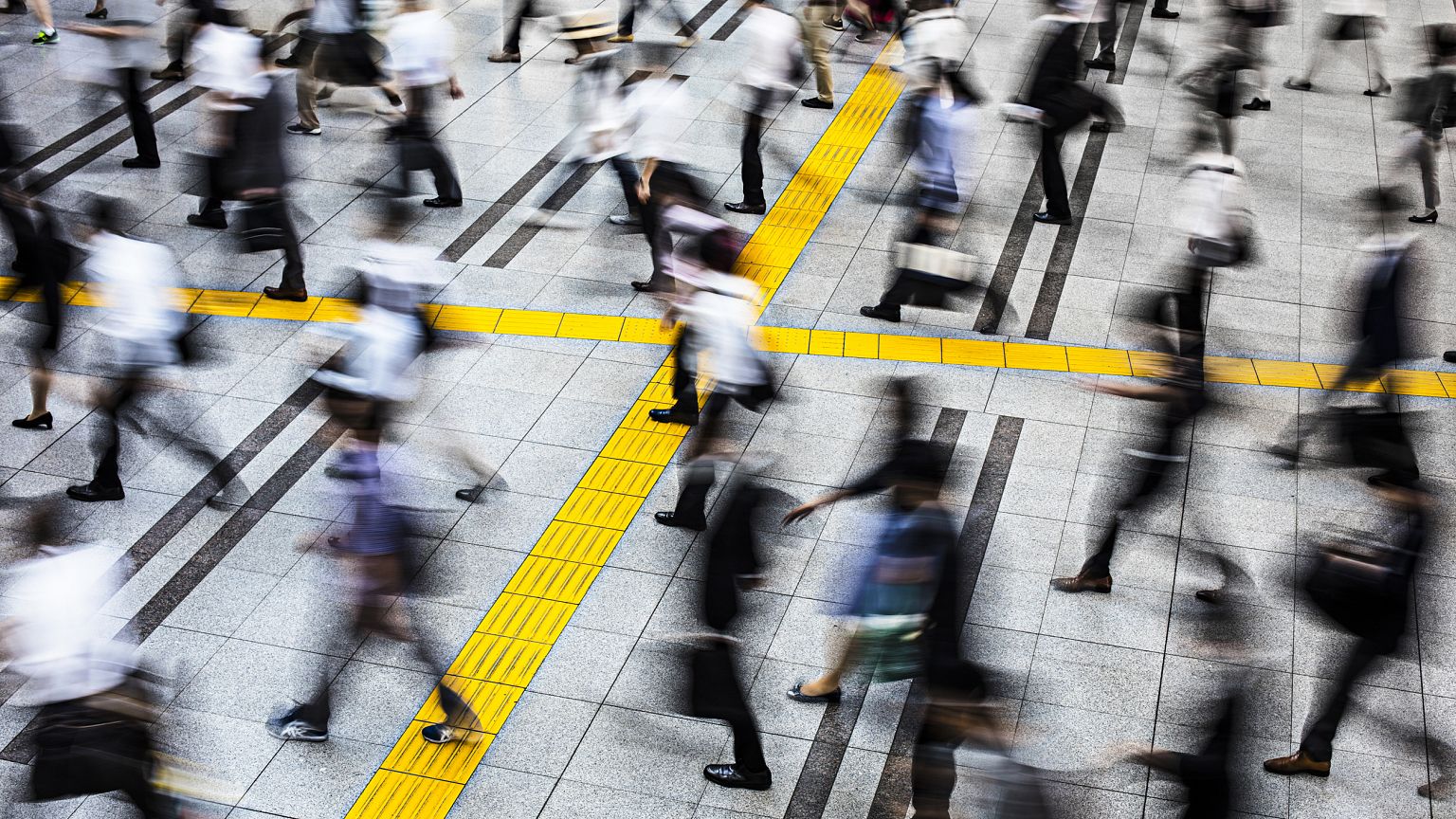 Commuters in a station at Tokyo