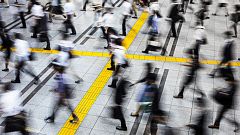 Commuters in a station at Tokyo