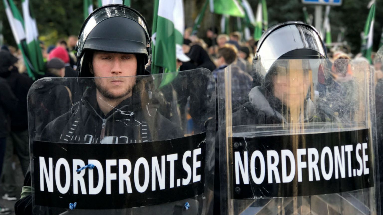 83-year-old Swedish woman takes on far-right protesters