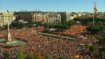 Demonstrators gather in Madrid