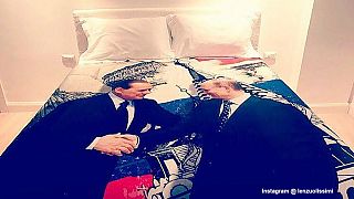 Berlusconi gives Putin a duvet cover for his 65th birthday