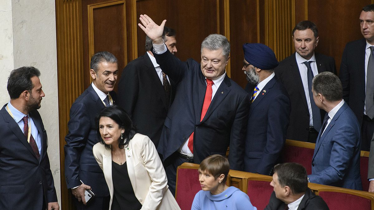 Image: Ex-President Petro Poroshenko during inauguration of President-elect