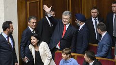 Image: Ex-President Petro Poroshenko during inauguration of President-elect