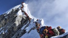 Image: A path on Mount Everest on May 22