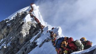 Image: A path on Mount Everest on May 22