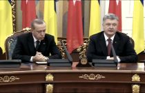 چرت اردوغان در نشست مطبوعاتی با رئیس جمهوری اوکراین