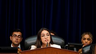 Image: Rep. Ocasio Cortez (D-NY) speaks a hearing on white supremacy in Was