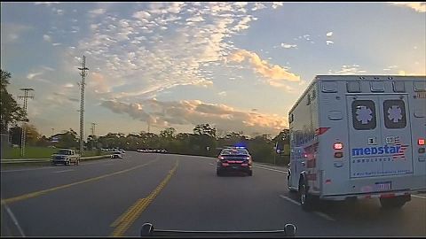 US police chase stolen ambulance
