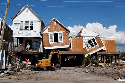Damage caused by Hurricane Michael is seen in Mexico Beach, Florida, on Oct. 16, 2018.