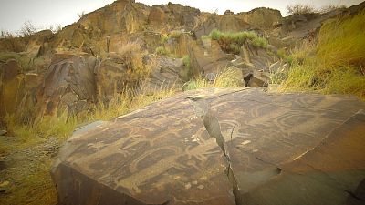 Awesome rock carvings in the Kazakh region of Almaty