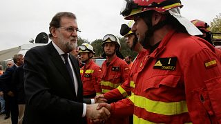 Rajoy afirma en su visita a Galicia que los incendios han sido provocados