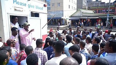 Kenyans turn up to donate blood for victims of deadly Mogadishu bomb blast