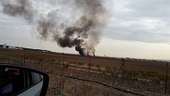 İspanya'da savaş uçağı düştü
