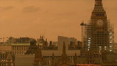 Ophelia turns London skyline orange
